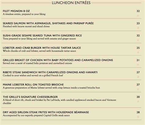 capital grille calories|capital grille lunch menu.